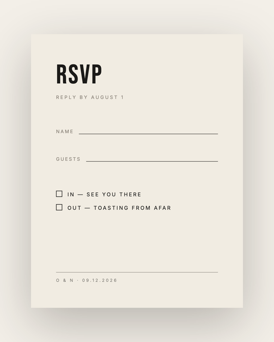 The Distillery — RSVP Card