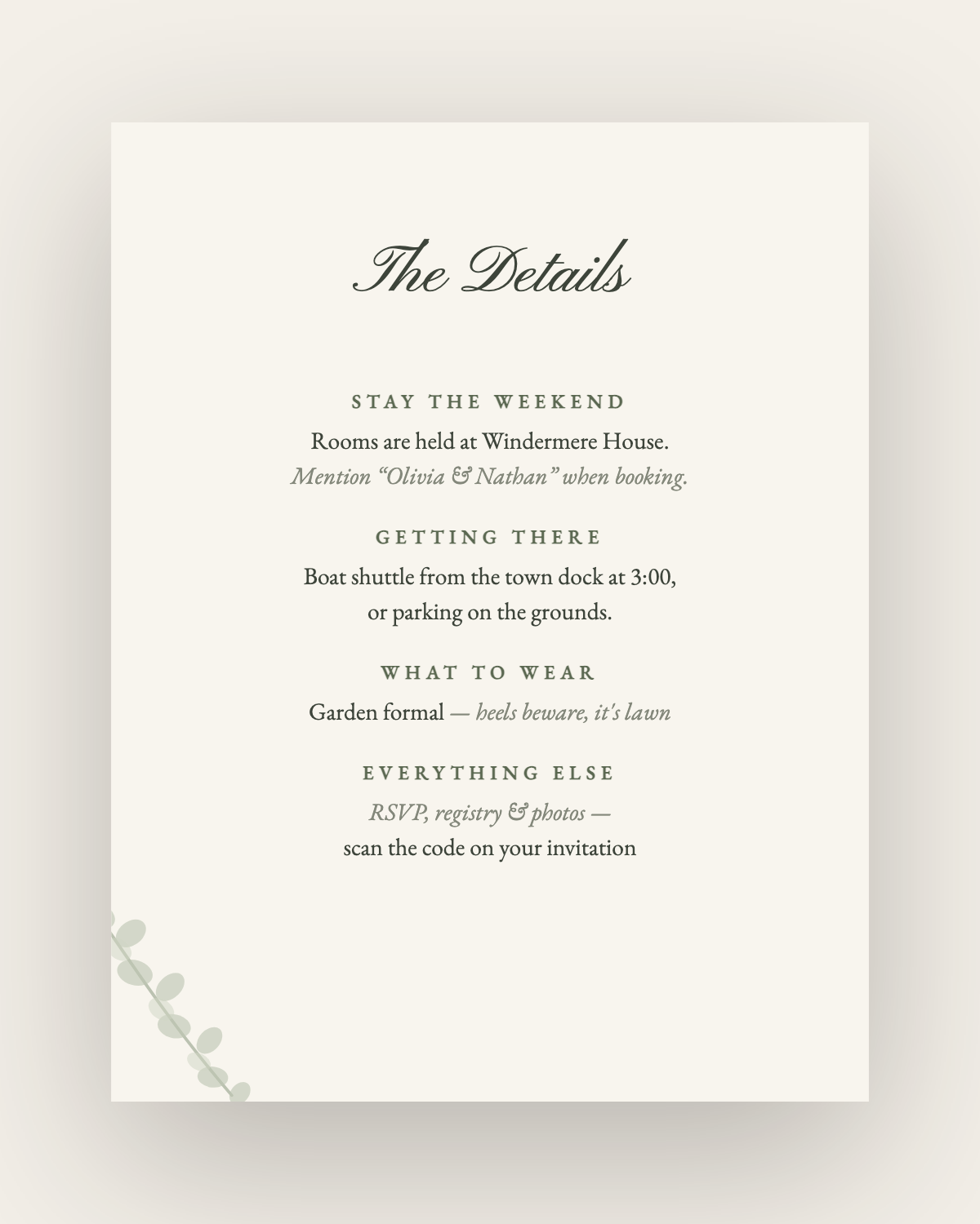 The Muskoka — Details Card