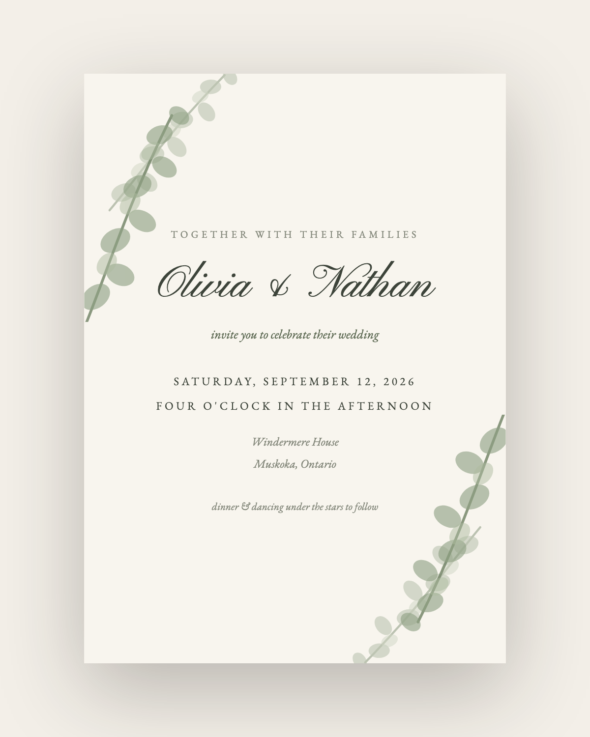 The Muskoka — Invitation Suite