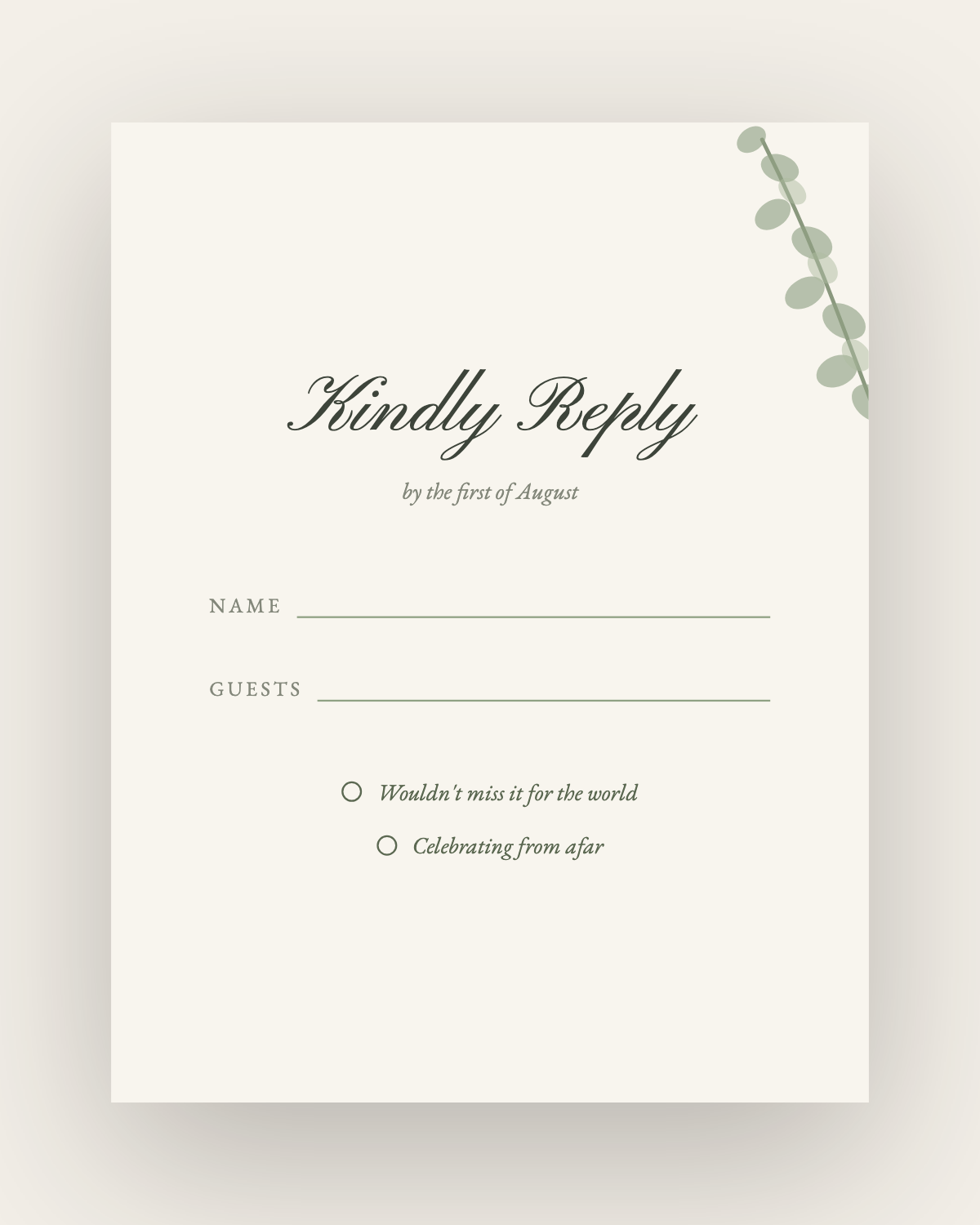 The Muskoka — RSVP Card