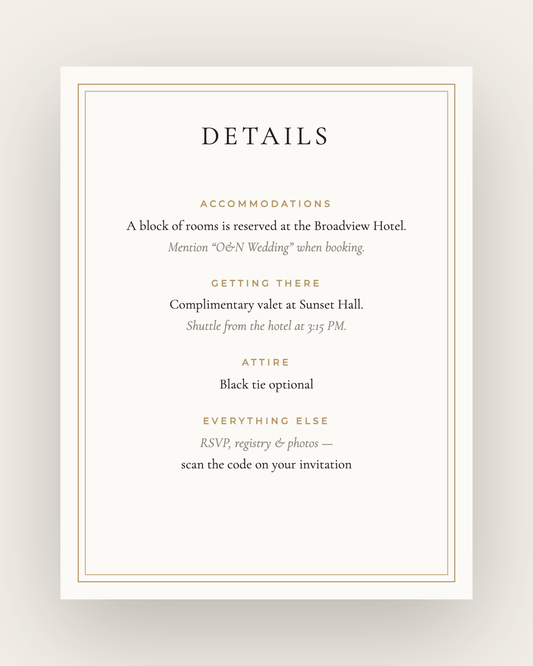 The Rosedale — Details Card