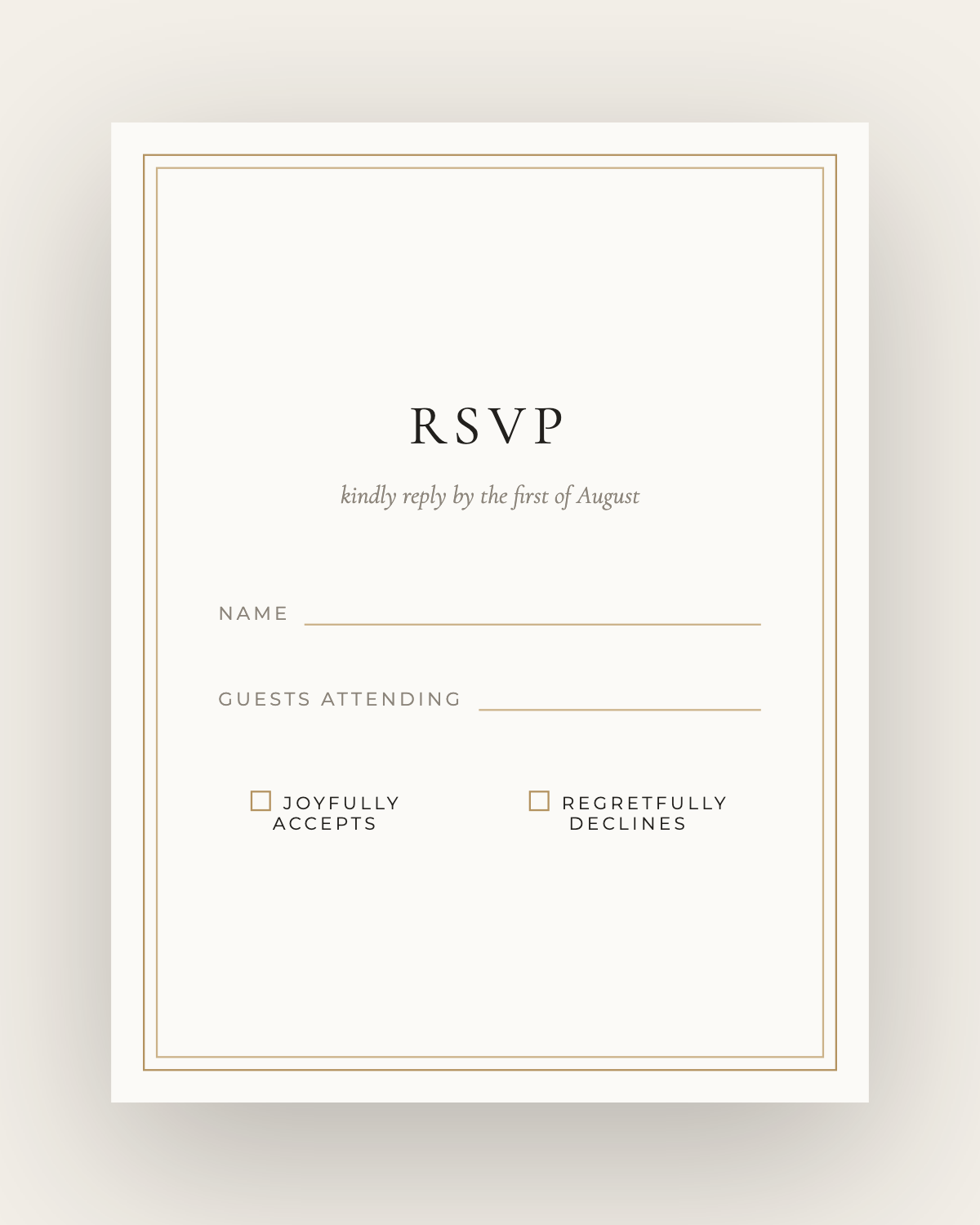 The Rosedale — RSVP Card